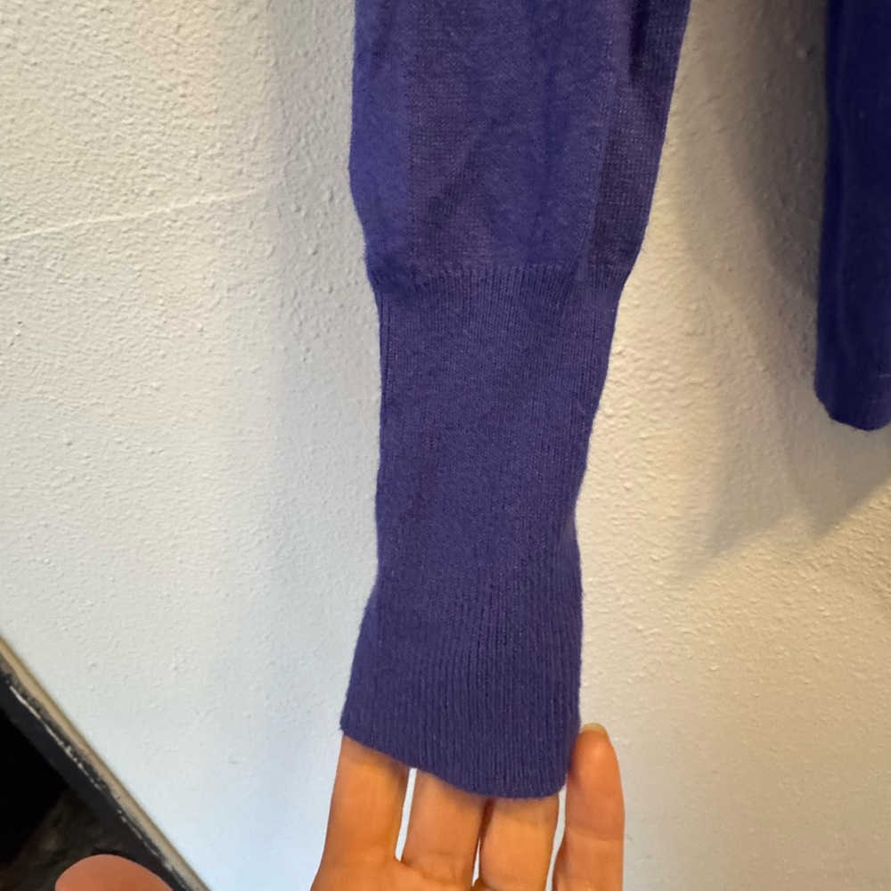 Royal Blue Knit Crewneck Sweater with Black Woven Tag - Picture 4 of 6